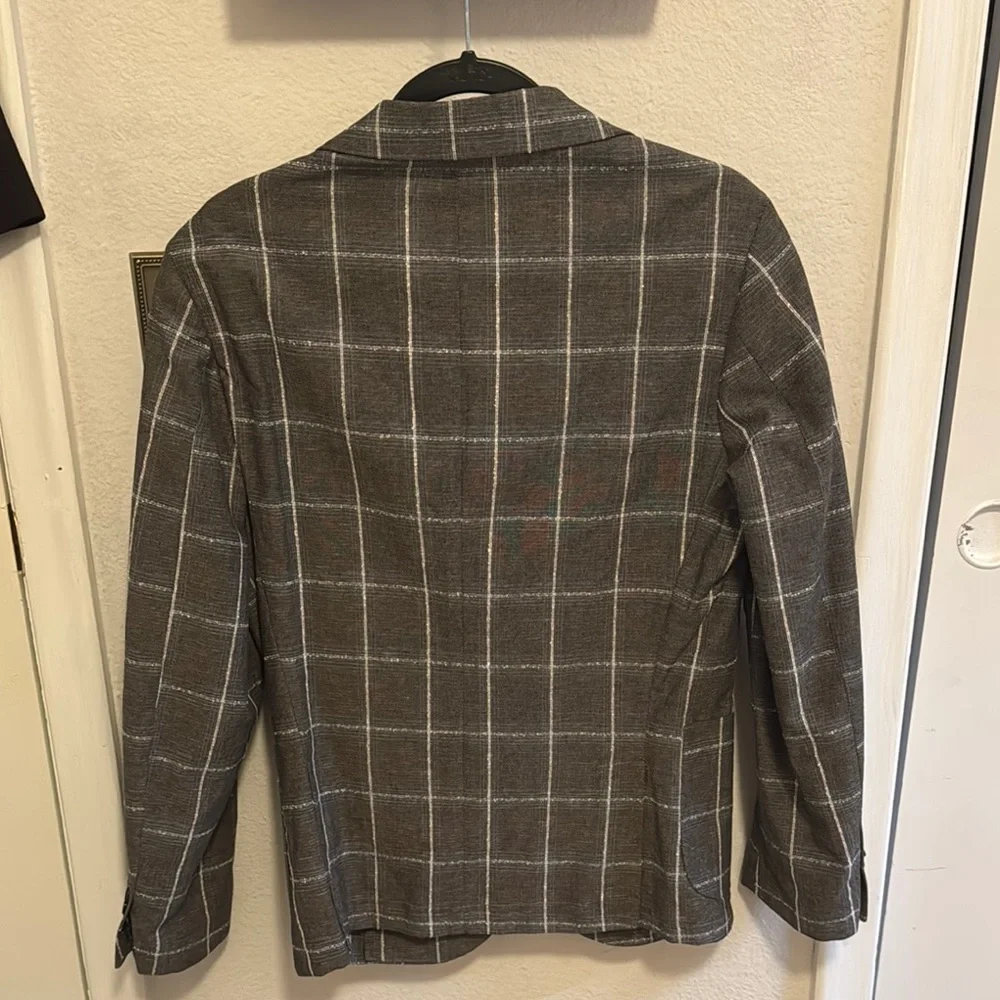 Classic Grey Checkered Blazer Made In Italy